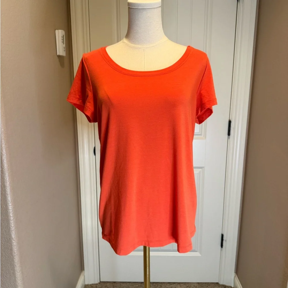 Athleta Women's Vibrant Orange Short Sleeve Tee - Picture 1 of 4